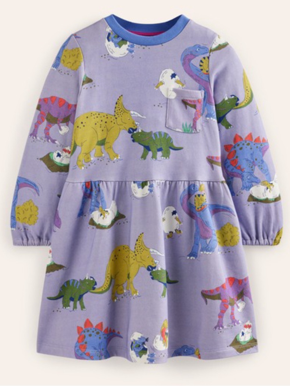 Mini Boden Loopback Sweatshirt Dress Dino Family